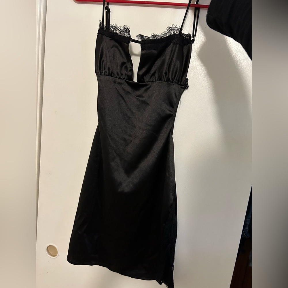 Satin black dress